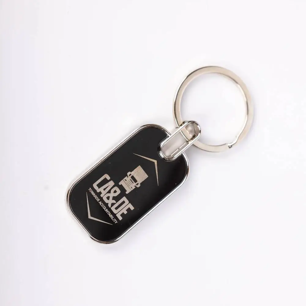 Oval Metal Keychain